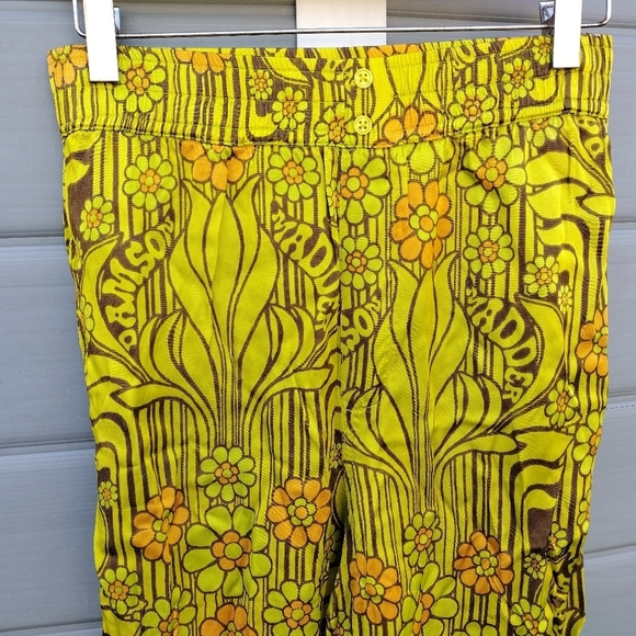 DAMSON MADDER WOMEN'S JONI TROUSERS Psnts Yellow Floral Size 8 - Picture 3 of 11